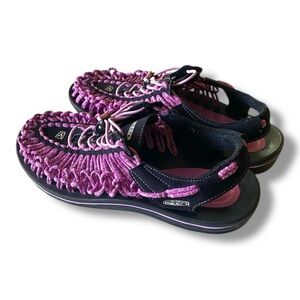 Keen UNEEK Rock Nylon Cord Sandals High Traction Sole Women's Size 11 Pink/Black